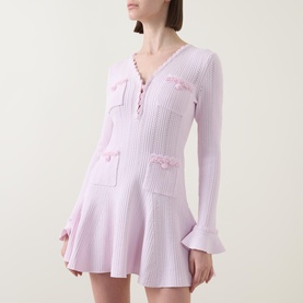 Pearl Trim Mini Knitted Dress