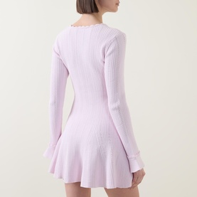 Pearl Trim Mini Knitted Dress