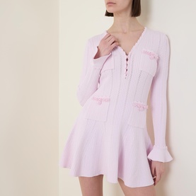 Pearl Trim Mini Knitted Dress