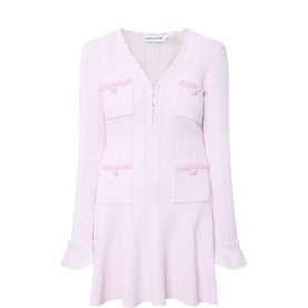 Pearl Trim Mini Knitted Dress