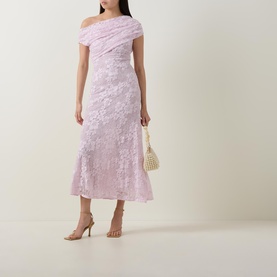 Rhinestone Floral Lace Dress