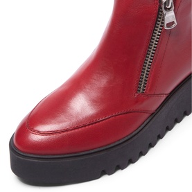 Maffei Leather Wedge Ankle Boots