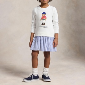 Polo Bear Striped Fleece Dress