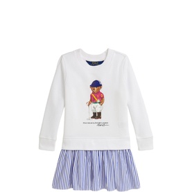 Polo Bear Striped Fleece Dress