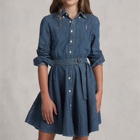Belted Denim Shirt Dress 7-14 Years