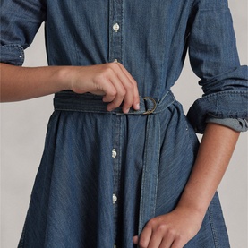 Belted Denim Shirt Dress 7-14 Years