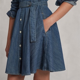 Belted Denim Shirt Dress 7-14 Years