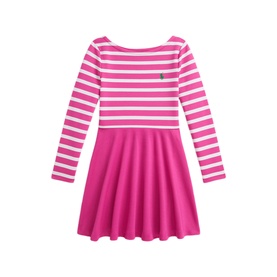 Striped Stretch Pont&eacute; Dress