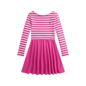 Striped Stretch Pont&eacute; Dress
