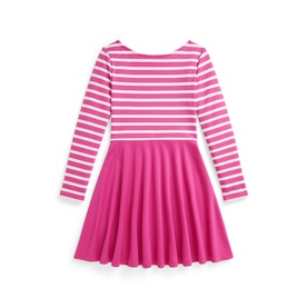 Striped Stretch Pont&eacute; Dress