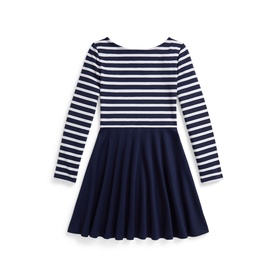 Striped Stretch Pont&eacute; Dress