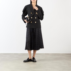 Ruffle Double-Breasted Blazer