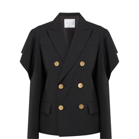 Ruffle Double-Breasted Blazer