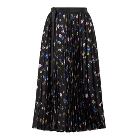 High-Rise Floral Pleated Skirt