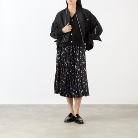 High-Rise Floral Pleated Skirt