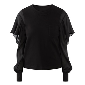 Ruffle Cut-Out T-Shirt