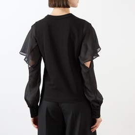 Ruffle Cut-Out T-Shirt
