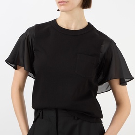 Ruffle Cut-Out T-Shirt