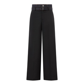 Denim Belted Suit Trousers