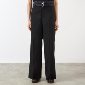 Denim Belted Suit Trousers