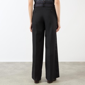 Denim Belted Suit Trousers