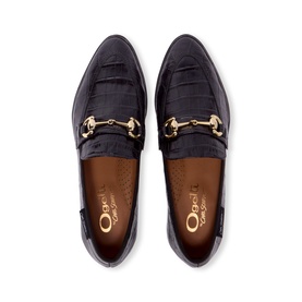 Sorenne Croc Embossed Patent Leather Loafers