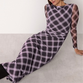 Check Mesh Dress
