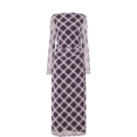 Check Mesh Dress