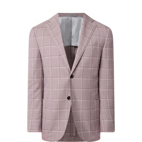 Single-Breasted Check Blazer