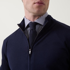 Fine Knit Zip Sweater