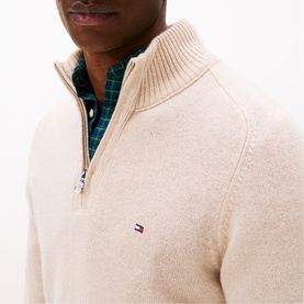 Pure Lambswool Logo Zip Sweater