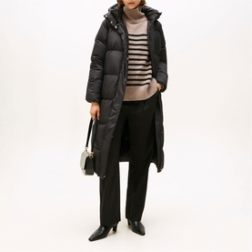 Down Hooded Longline Puffer Coat