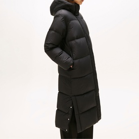 Down Hooded Longline Puffer Coat