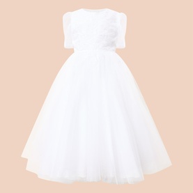 Bow Appliqu&eacute; Communion Dress
