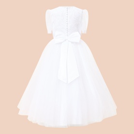 Bow Appliqu&eacute; Communion Dress