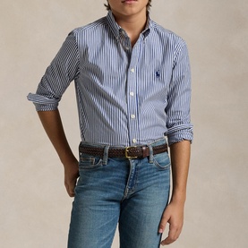 Pony Logo Striped Poplin Shirt