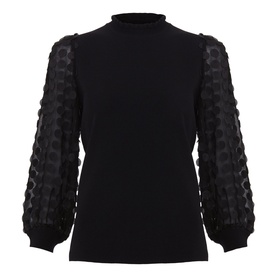 Shelly Woven Puff Sleeve Sweater
