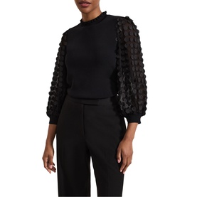 Shelly Woven Puff Sleeve Sweater