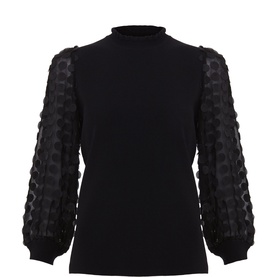 Shelly Woven Puff Sleeve Sweater