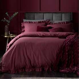Cassia Frill Duvet Set Berry