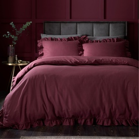 Cassia Frill Duvet Set Berry