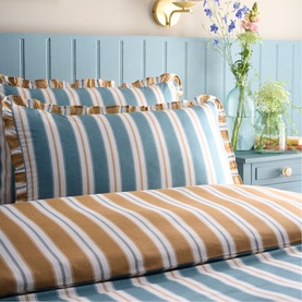 Eloise Strip Duvet Set Teal