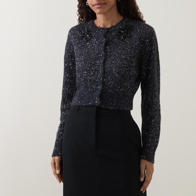 Sequin Flower Cardigan