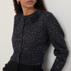 Sequin Flower Cardigan