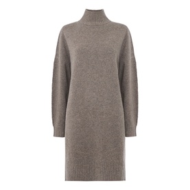 Wool Turtleneck Mini Knitted Dress