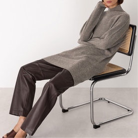 Wool Turtleneck Mini Knitted Dress