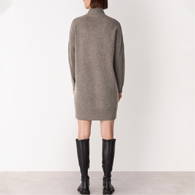 Wool Turtleneck Mini Knitted Dress