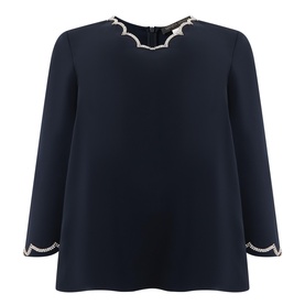 Ecrisma Scalloped Long-Sleeved Top