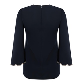 Ecrisma Scalloped Long-Sleeved Top