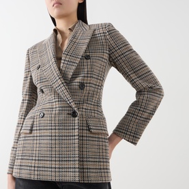 Ateneo Check Double-Breasted Blazer